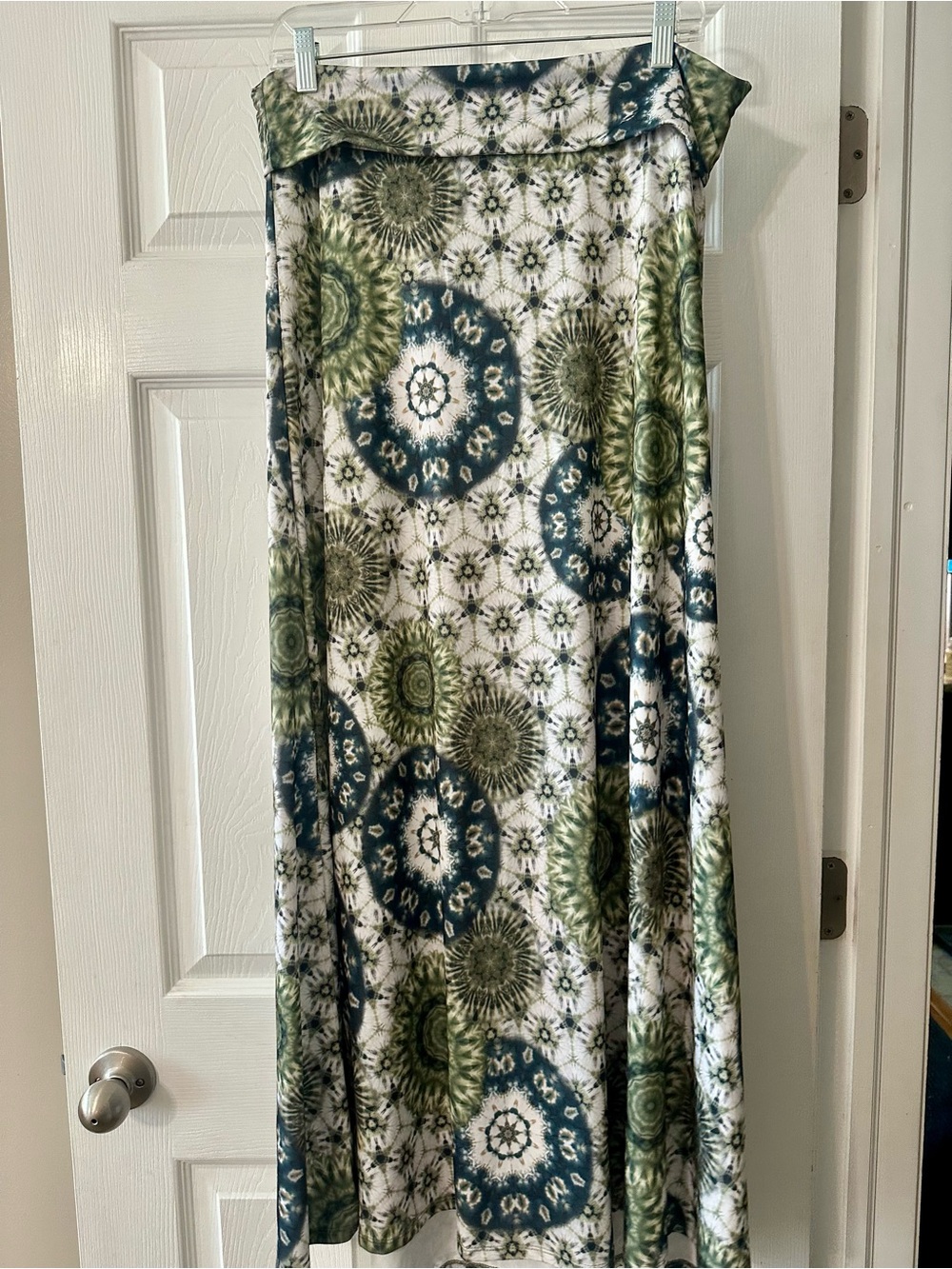 LuLaRoe Green & Blue Medallion Maxi Skirt